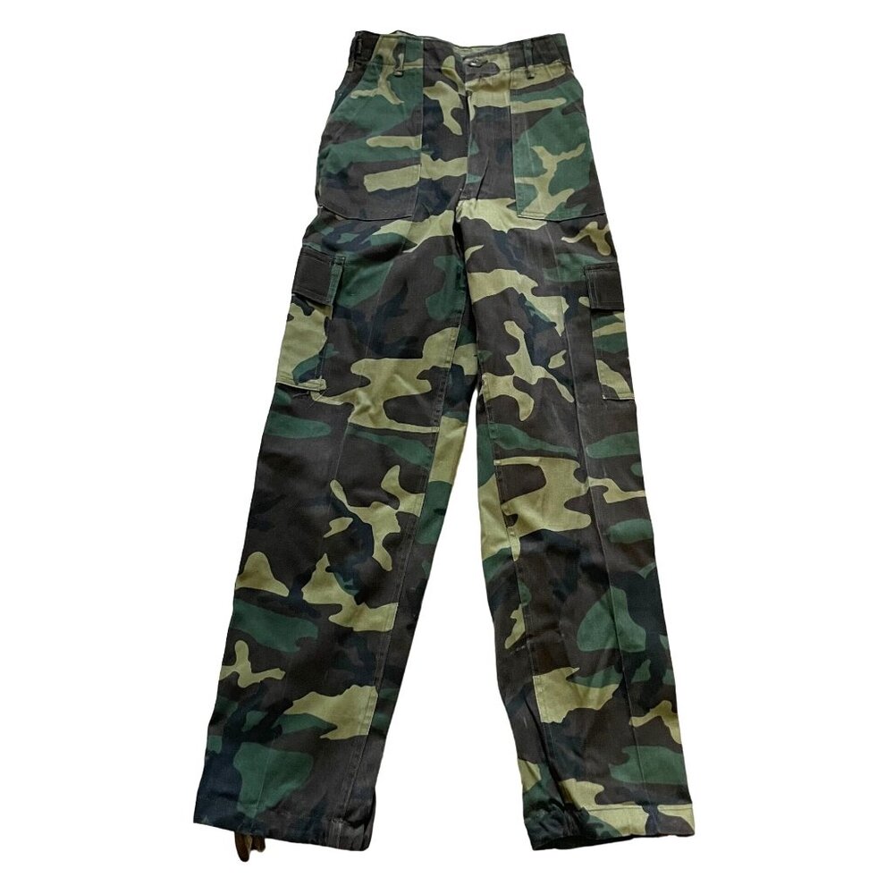 Straight-Leg Utility Cargo Pants Men's Multicolor Camouflage Outdoor Hiking Camp